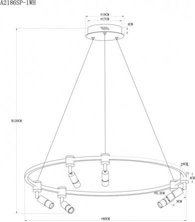 Подвесной светильник Ring A2186SP-1WH фото 2