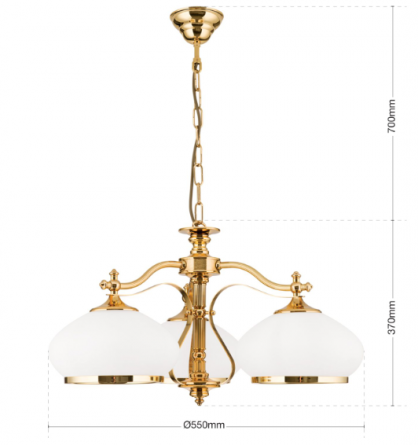 Люстра Orion LU 1460/3 gold/385 opal-gold фото 3