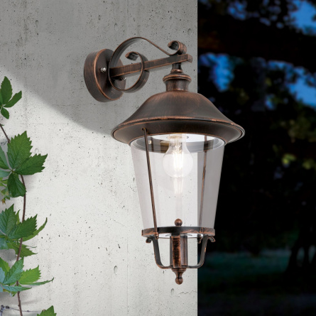 Настенный уличный светильник Orion Leuchten AL 11K/360.01 schwarz-kupfer abwrts фото 1