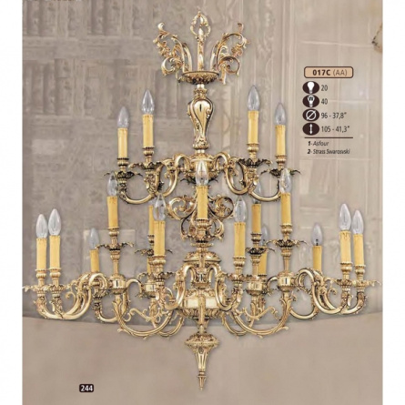 Подвесная люстра 017C 017C/20 AA SWAROVSKI фото 1